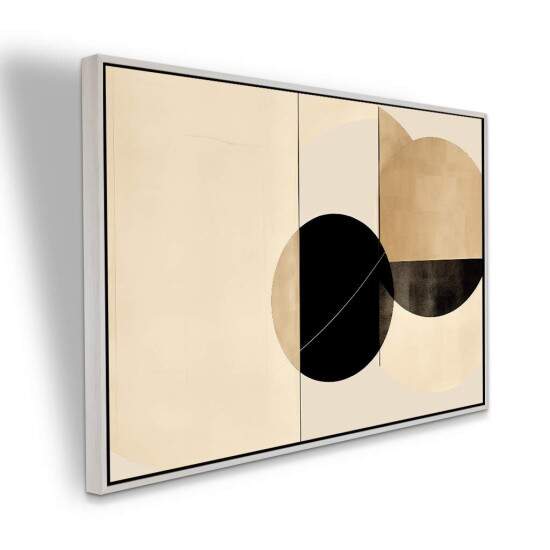 Quadro Harmonia Geomtrica em Tons Neutros Pasteis