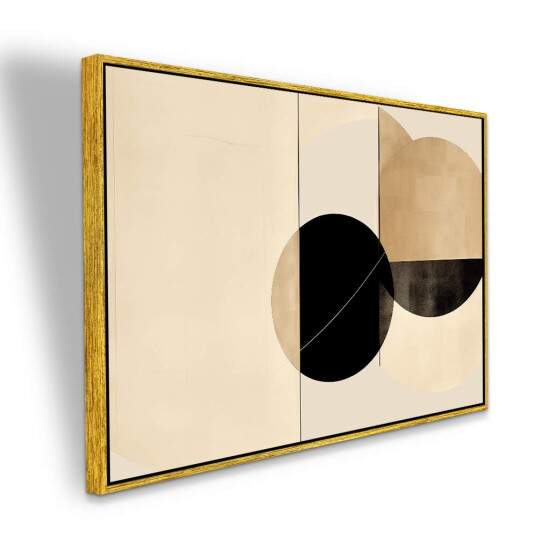 Quadro Harmonia Geomtrica em Tons Neutros Pasteis