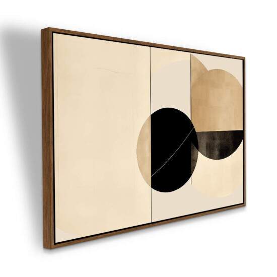 Quadro Harmonia Geomtrica em Tons Neutros Pasteis