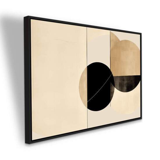 Quadro Harmonia Geomtrica em Tons Neutros Pasteis