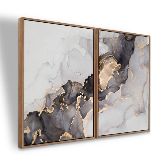 Dupla de Quadros Abstrato Mrmore