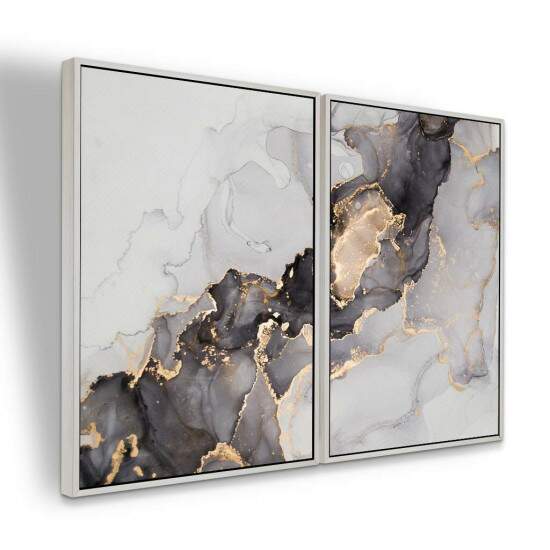 Dupla de Quadros Abstrato Mrmore
