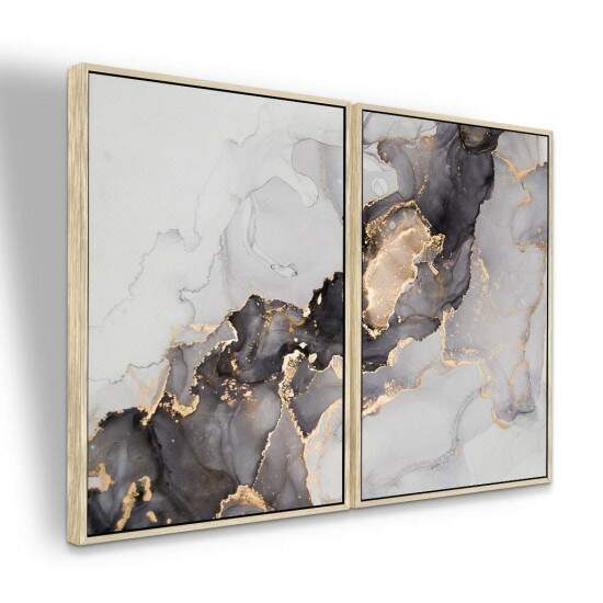 Dupla de Quadros Abstrato Mrmore