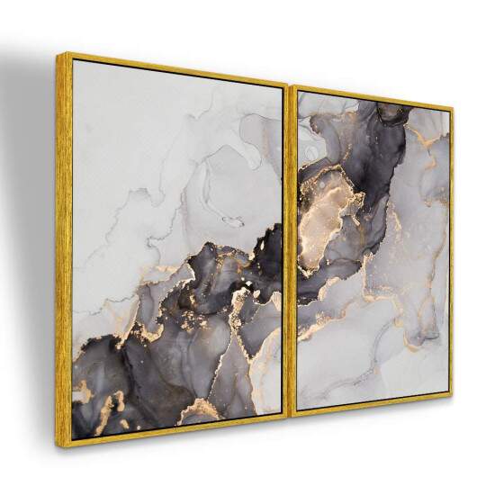 Dupla de Quadros Abstrato Mrmore
