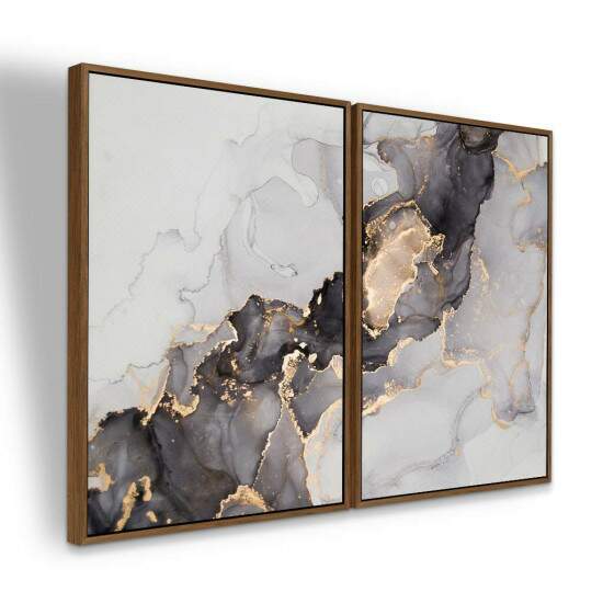 Dupla de Quadros Abstrato Mrmore