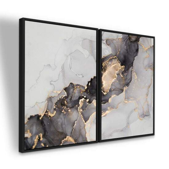 Dupla de Quadros Abstrato Mrmore