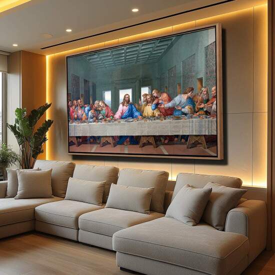 Quadro a ltima Ceia Rplica Arte Original Da Vinci HD