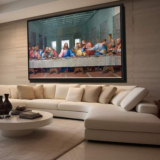 Quadro a ltima Ceia Rplica Arte Original Da Vinci HD