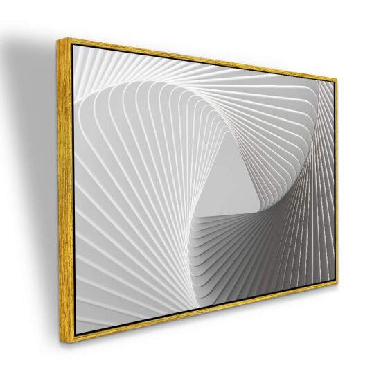 Quadro Decorativo Geomtrico Cinza e Branco Estilo 3D Contemporneo