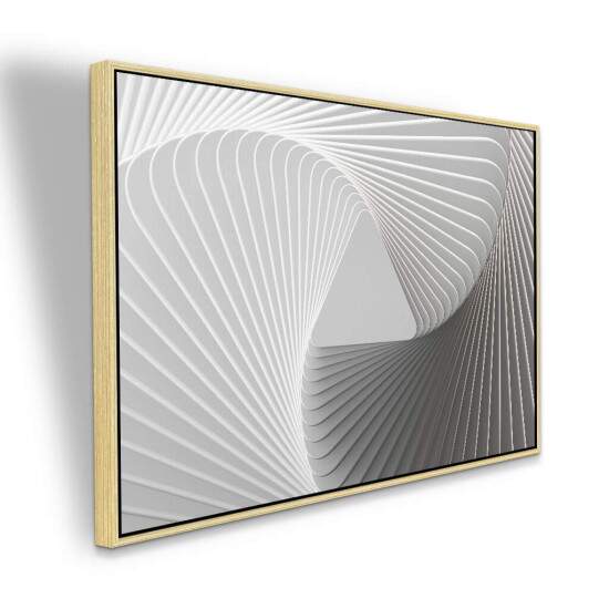 Quadro Decorativo Geomtrico Cinza e Branco Estilo 3D Contemporneo