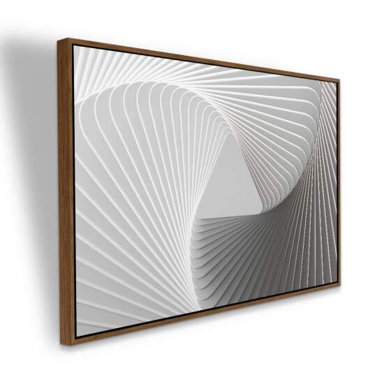 Quadro Decorativo Geomtrico Cinza e Branco Estilo 3D Contemporneo