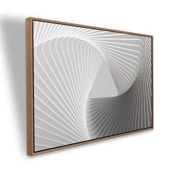 Quadro Decorativo Geomtrico Cinza e Branco Estilo 3D Contemporneo