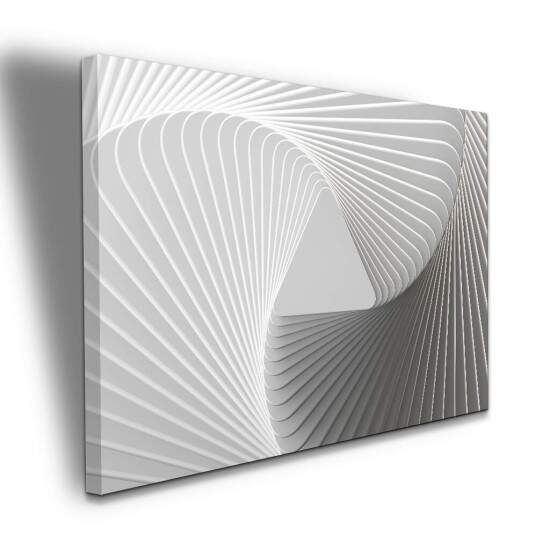 Quadro Decorativo Geomtrico Cinza e Branco Estilo 3D Contemporneo