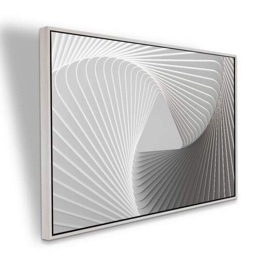 Quadro Decorativo Geomtrico Cinza e Branco Estilo 3D Contemporneo