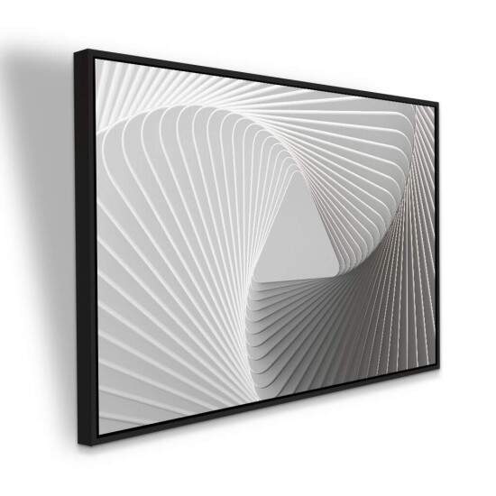 Quadro Decorativo Geomtrico Cinza e Branco Estilo 3D Contemporneo