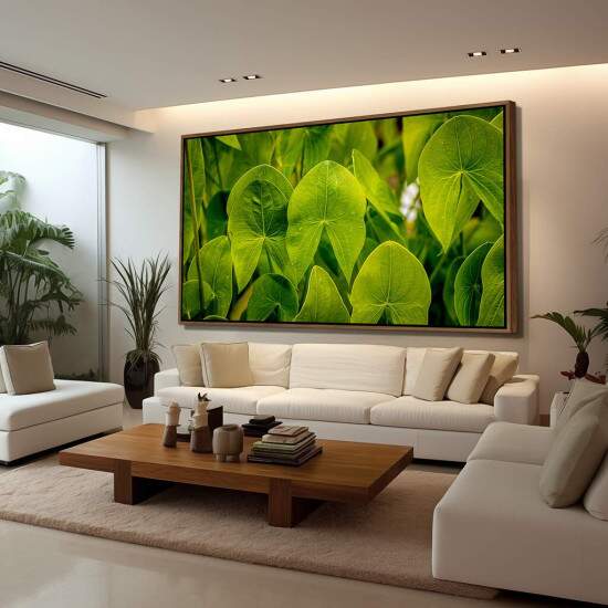 Quadro Folhas Tropicais Verdes para Decorao Natural