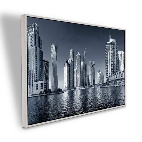 Quadro Paisagem Urbana Dubai em Preto e Branco
