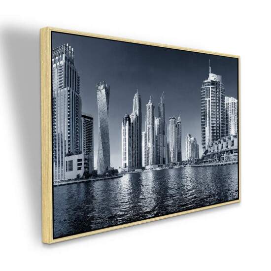 Quadro Paisagem Urbana Dubai em Preto e Branco