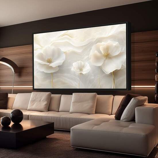 Quadro Arte Floral Suave Tons Claros Efeito 3D