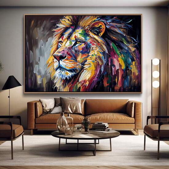 Quadro Decorativo Leo Colorido Pintura Abstrata Moderna Pop Art