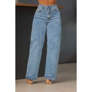 Cala Wide Leg Jeans com Elastano - Estilo e Conforto na Medida Certa