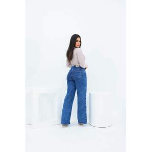 Cala Wide Leg Jeans com Elastano - Estilo e Conforto na Medida Certa