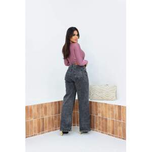 Cala Wide Leg New Black com Elastano - Estilo e Conforto