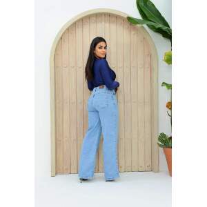 WideLeg Jeans com Elastano / Sky Clara