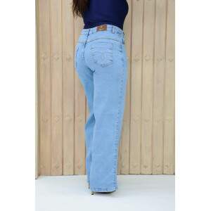 WideLeg Jeans com Elastano / Sky Clara