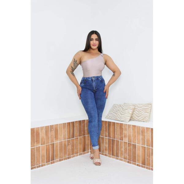 Skinny jeans Sky / Barra dobrada.