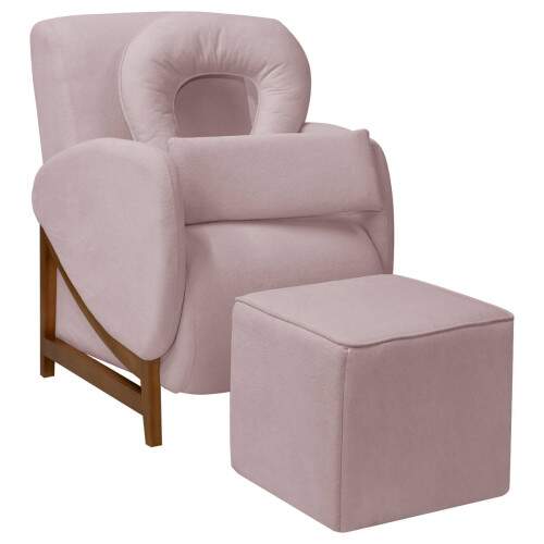 Poltrona de Amamentao e Puff Babi Boucl - SOFA STORE
