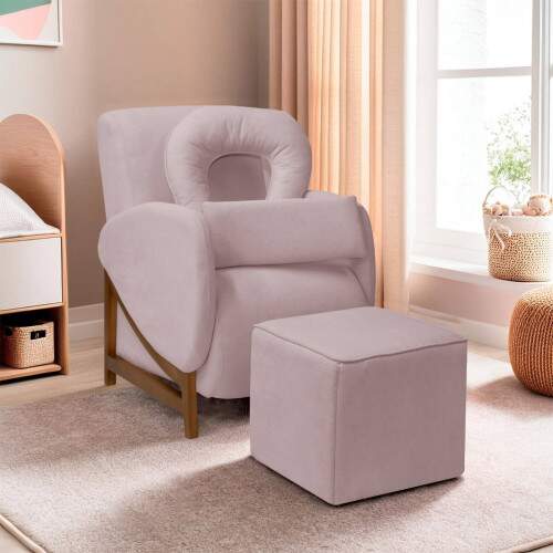 Poltrona de Amamentao e Puff Babi Boucl - SOFA STORE