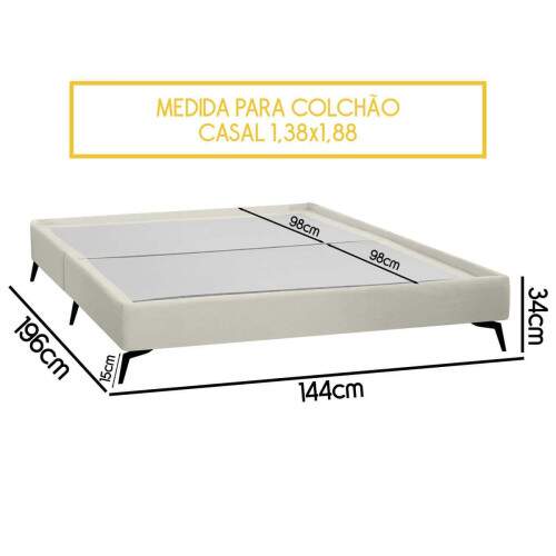 Base Cama Box Orgnica Montreal 144x196cm Casal Boucl - SOFA STORE