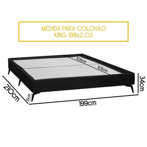 Base Cama Box Orgnica Montreal 199x210cm King Size Boucl - SOFA STORE