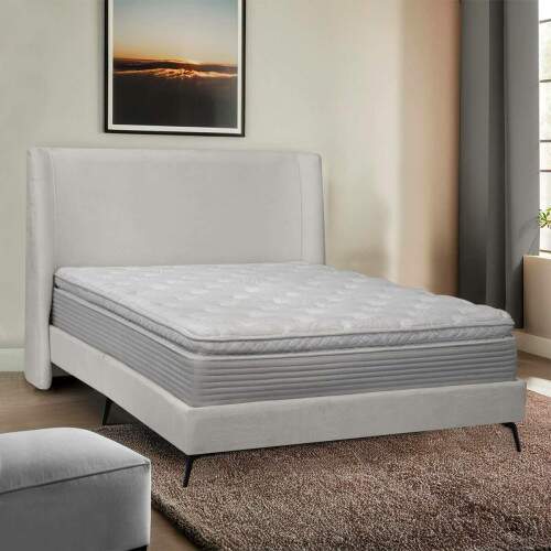 Kit Cabeceira e Base Cama Box Orgnica Montreal 164x215cm Queen Size Boucl - SOFA STORE