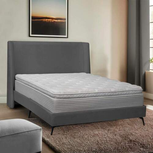 Kit Cabeceira e Base Cama Box Orgnica Montreal 164x215cm Queen Size Boucl - SOFA STORE