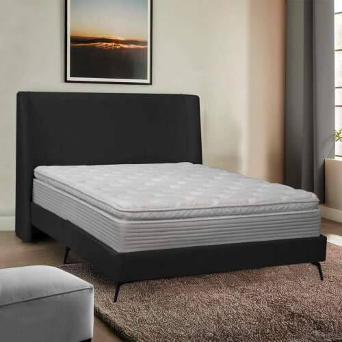 Kit Cabeceira e Base Cama Box Orgnica Montreal 164x215cm Queen Size Boucl - SOFA STORE