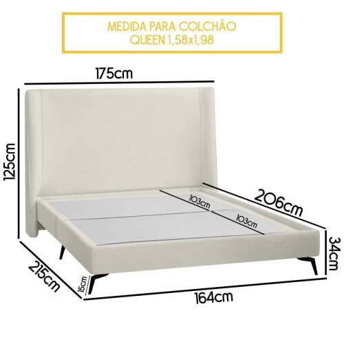 Kit Cabeceira e Base Cama Box Orgnica Montreal 164x215cm Queen Size Boucl - SOFA STORE