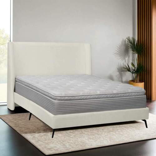 Kit Cabeceira e Base Cama Box Orgnica Montreal 164x215cm Queen Size Boucl - SOFA STORE