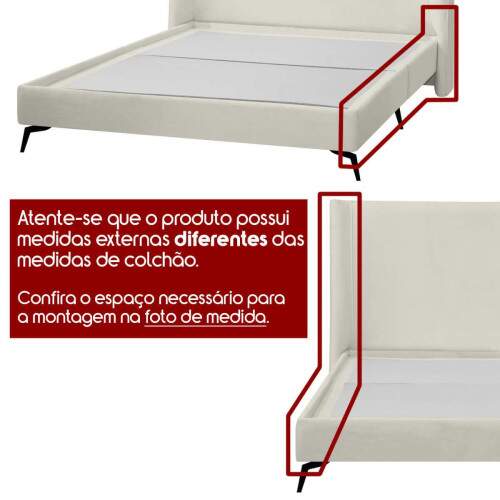 Kit Cabeceira e Base Cama Box Orgnica Montreal 164x215cm Queen Size Boucl - SOFA STORE