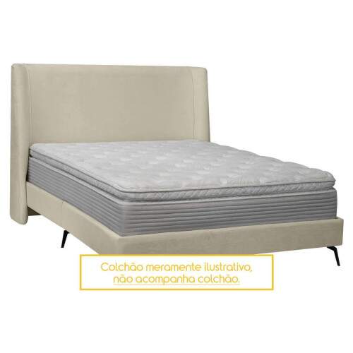 Kit Cabeceira e Base Cama Box Orgnica Montreal 199x219cm King Size Boucl - SOFA STORE