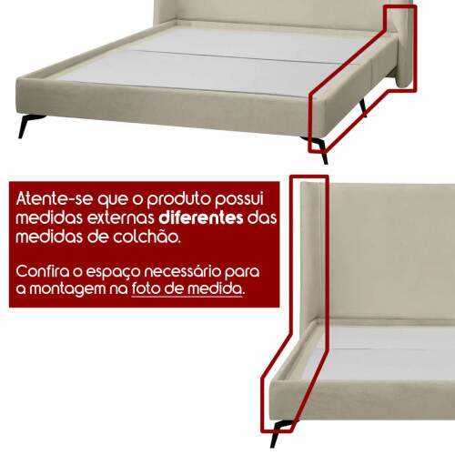 Kit Cabeceira e Base Cama Box Orgnica Montreal 199x219cm King Size Boucl - SOFA STORE