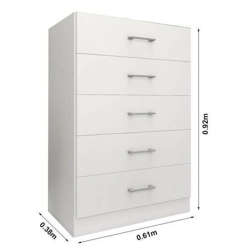 Cmoda 5 Gavetas Aruba Branco CO800 Fellicci