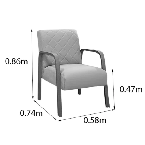 Poltrona Ayla Veludo Bege 6010