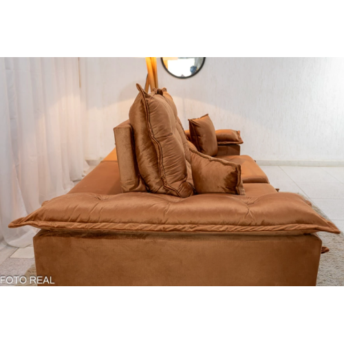 Sof Retrtil Reclinvel Porto 2.00m Veludo Terracota - D28 Pr Aditivada