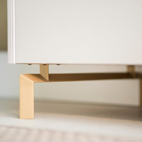 Painel + Rack Santorini Off White/Tauari Fosco Larg. 2.39m ? LINEA BRASIL