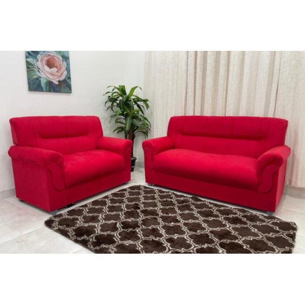 Sof 2 e 3 lugares REF 5014 - Suede Vermelho