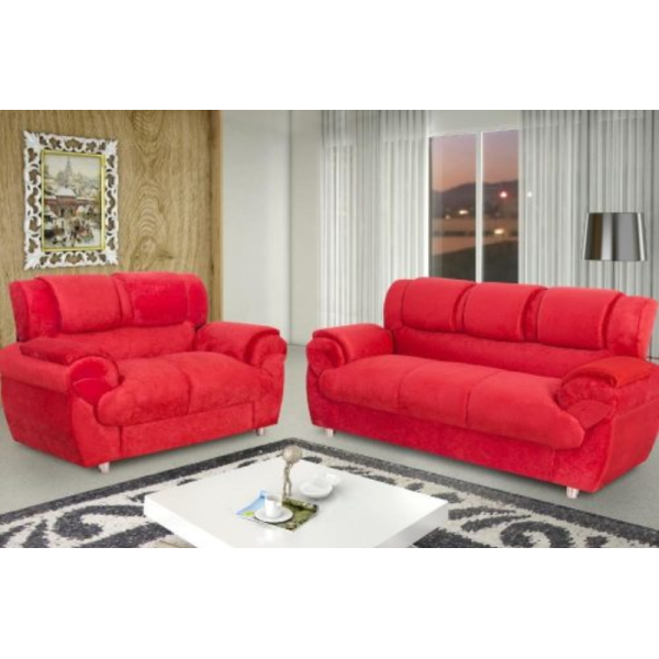 Sof 2 e 3 lugares REF 7025 - Suede Vermelho