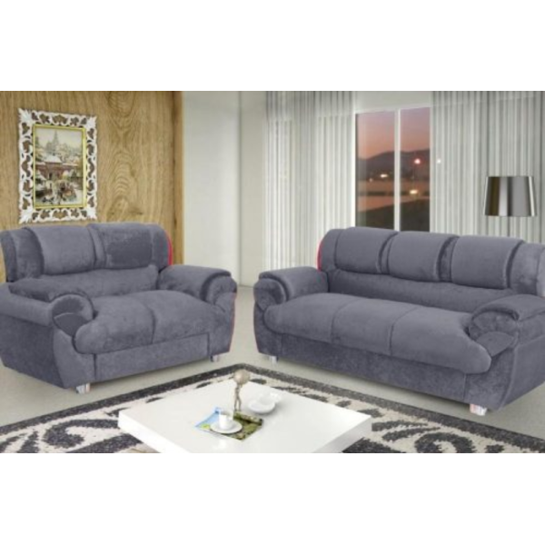 Sof 2 e 3 lugares REF 7025 - Suede Cinza