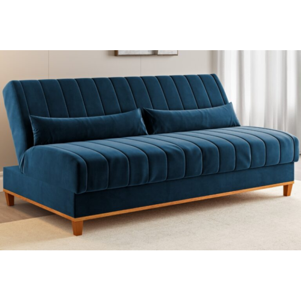 Sof Cama Duna Largura 1,80m - Veludo Azul 